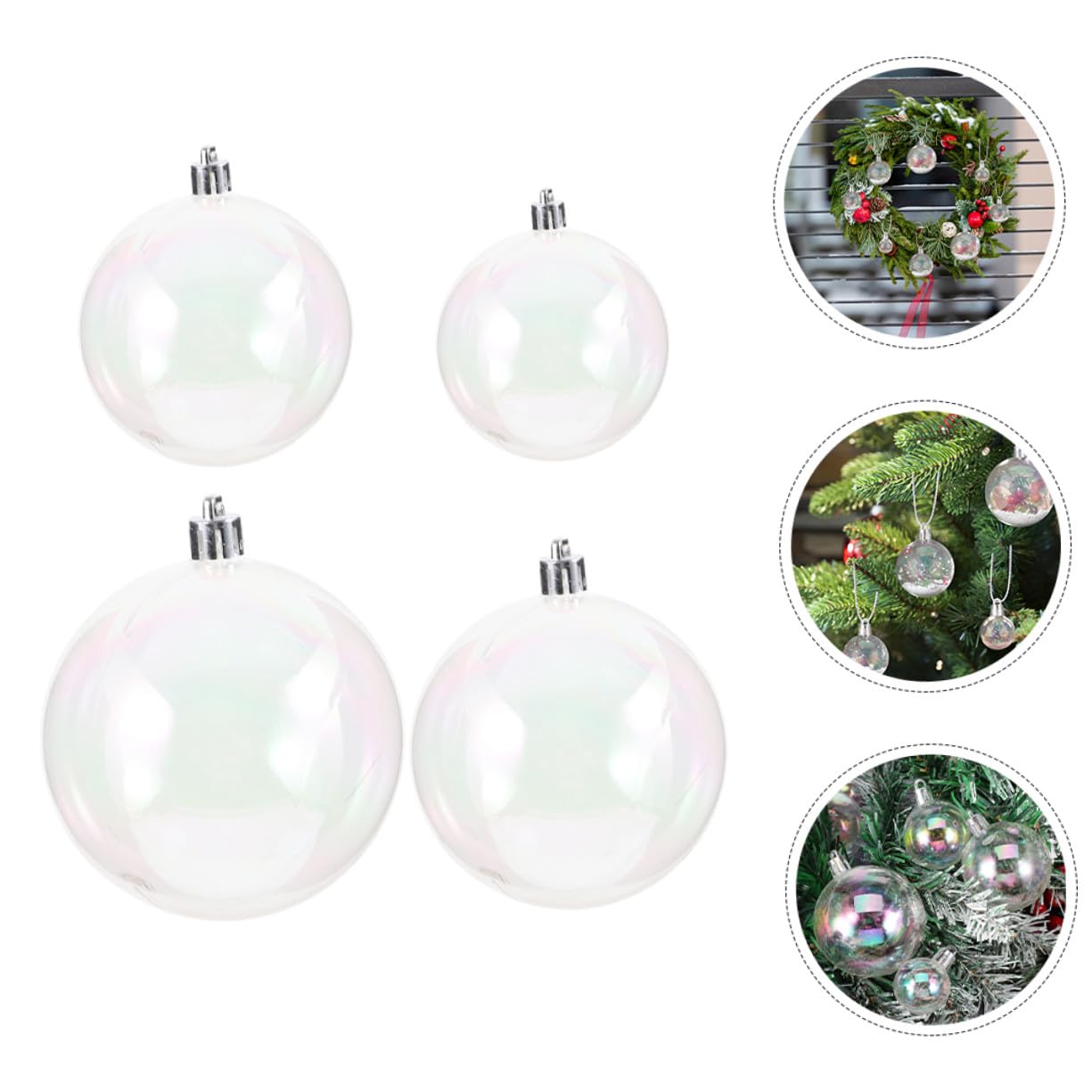 Cabilock 40 Piezas Bolas de Navidad Transparente Rellenables Esferas Plásticas Iridiscentes para Árbol de Navidad Decoración Versátil para Bodas Cumpleaños y Fiestas Seguras y Resistentes