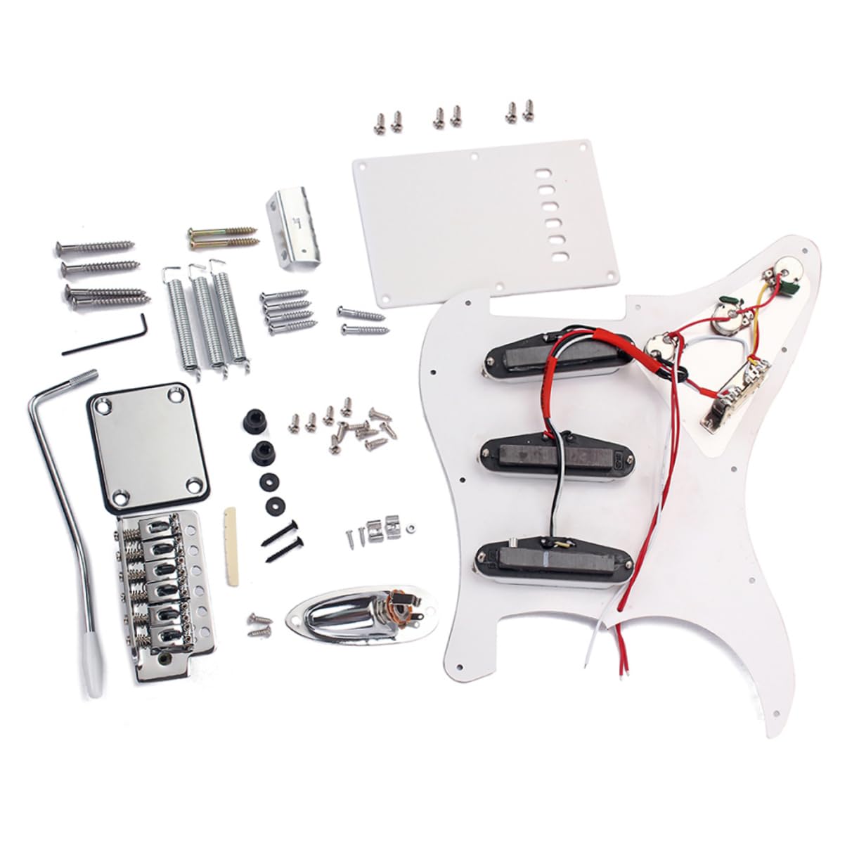 Toddmomy Electric Guitar Kit Diy Full Accessories Set Style Tremolo Bridge Electric Guitar Kits for Diy Enthusiasts