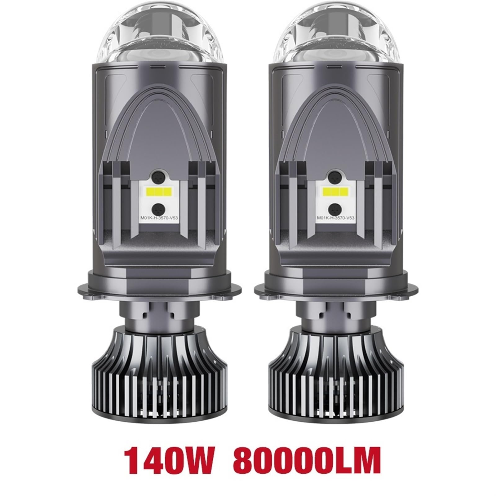 REPYL 120W 30000LM Auto lámpara Mini lente LED H4 9003 HIB2 bombillas faro coche motocicleta doble proyector Len LED automotriz Moto 12V 24V (Color : A83 2pcs, Size : RHD_H4/9003/HB2 HI/LO)
