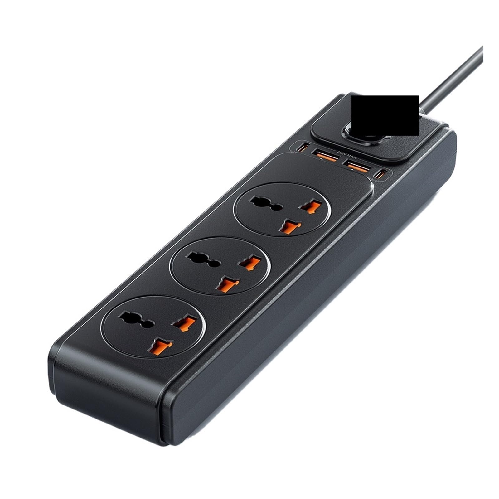 Regleta 2500W, Adaptador De Enchufe, Toma De Corriente, Cable De Extensión De 2M(UK Plug)
