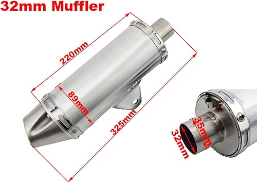 Miniatura 2 de TC-Motor Silenciador T4 de escape de carreras de rendimiento de 1.260 in para Pit Dirt Bike Mini Motocross 150cc 160cc