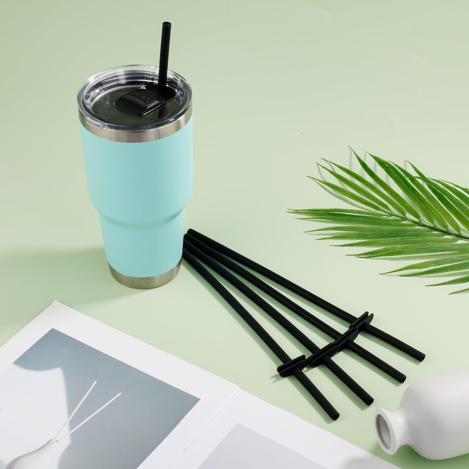 5pcs Silicone Straw for Yeti Rambler 30/20/10oz,Reusable Straws for Yeti Tumbler with Magslider Lid ,Yeti Accessories,Replacement Straws,BPA Free (Black) - Image 3