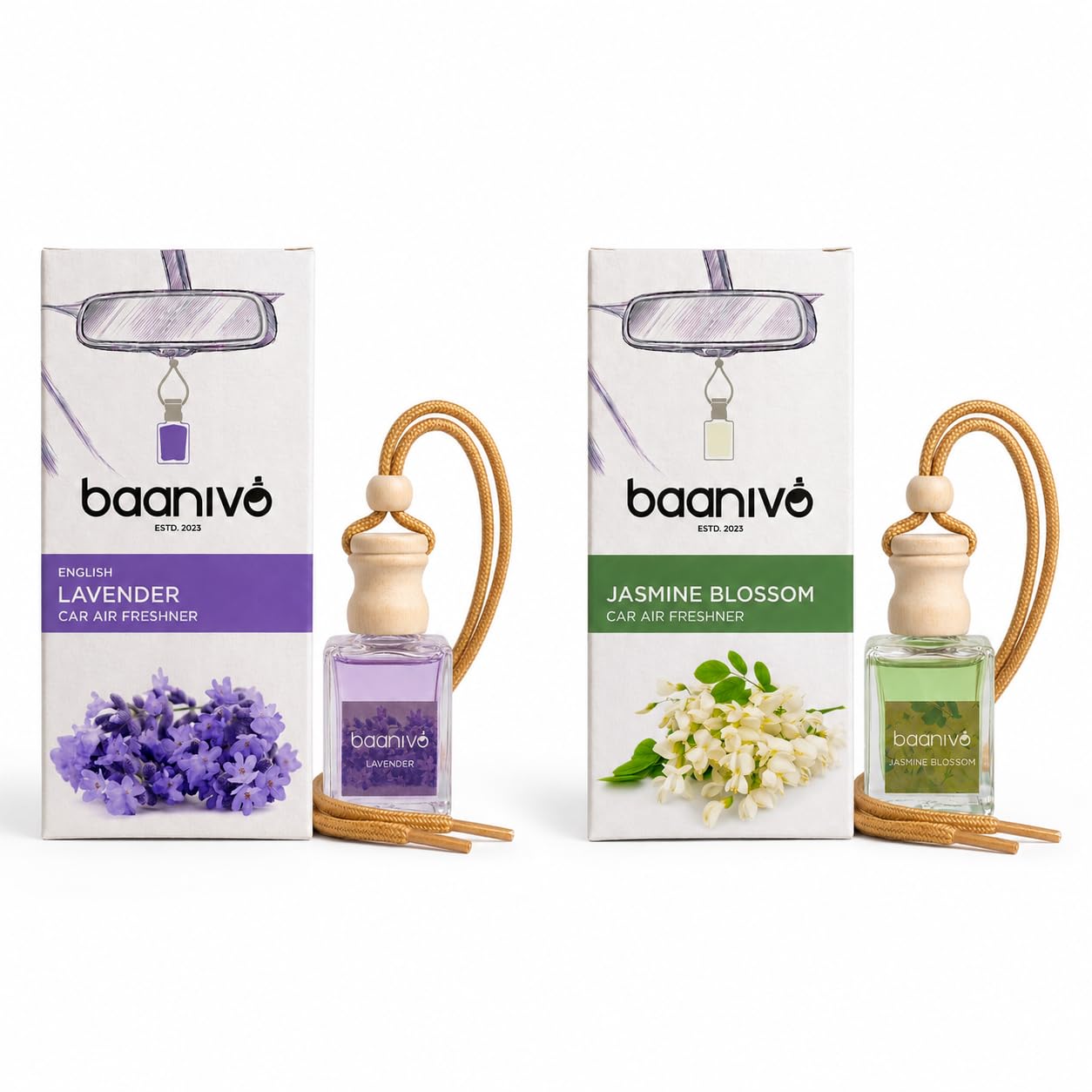Lavender and Jasmine Car Air Freshener Pack Of 2 | Premium Fragrance Diffuser for Automotive Interior | Long Lasting Floral Aroma for Vehicle Odor Elimination and Relaxation-image-35
