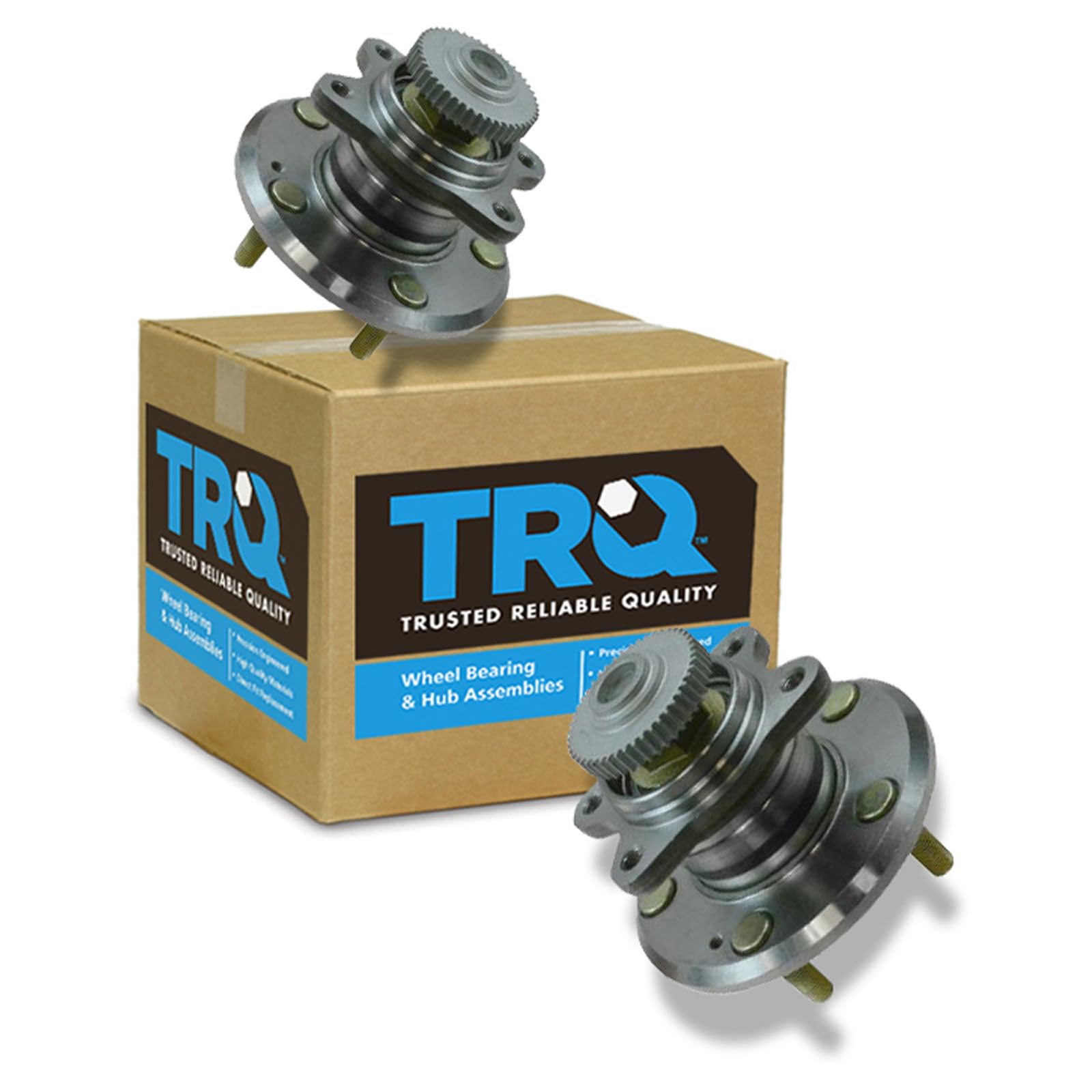 TRQ Rear Left and Right Wheel Bearing and Hub Assembly Set 2 Piece
