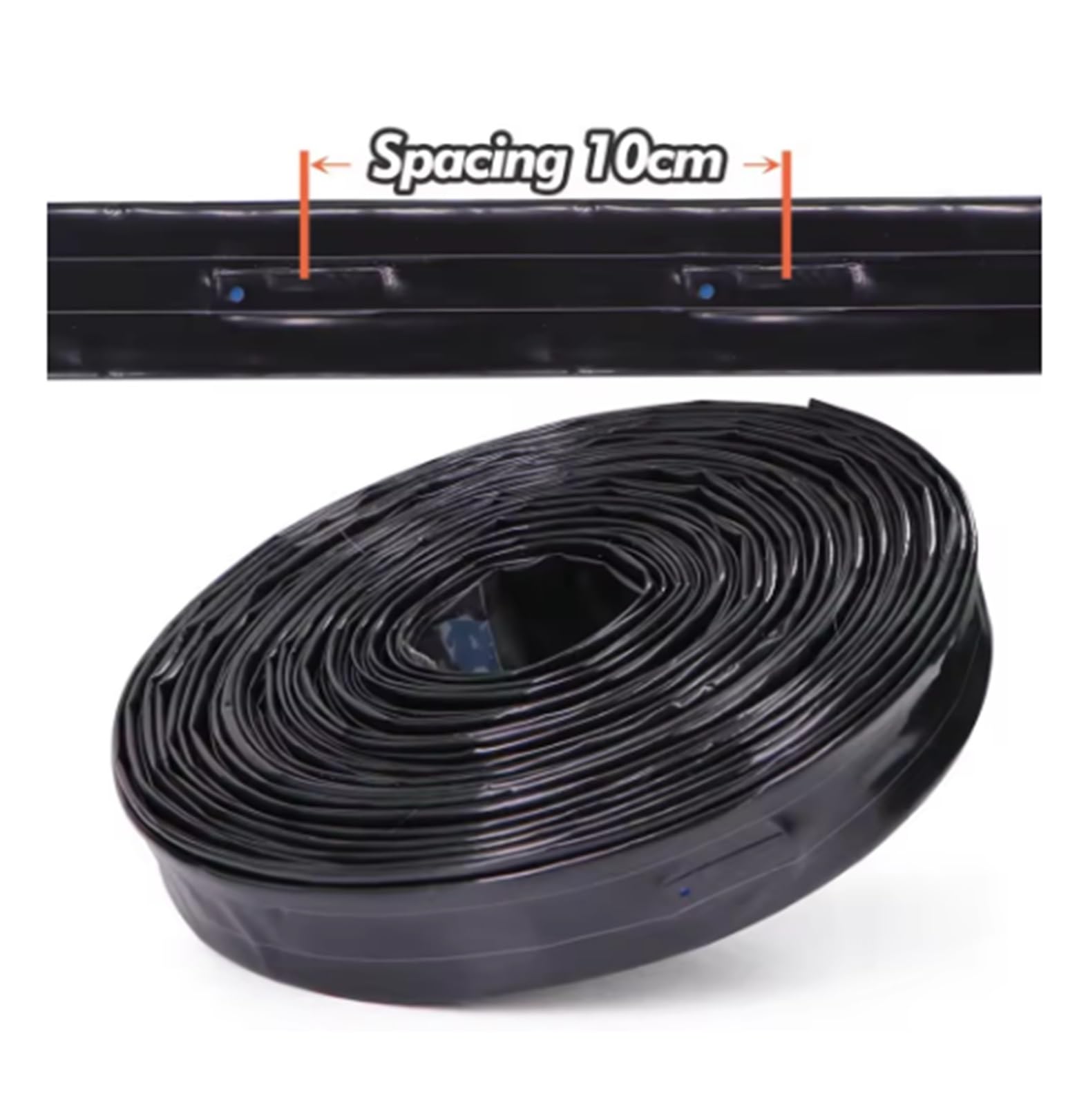 Cinta de goteo de 100 m, manguera de PE de 16 mm, espaciado de 10-30 cm, for riego de jardines, invernaderos, huertos, granjas y agricultura.(Spacing 10cm)