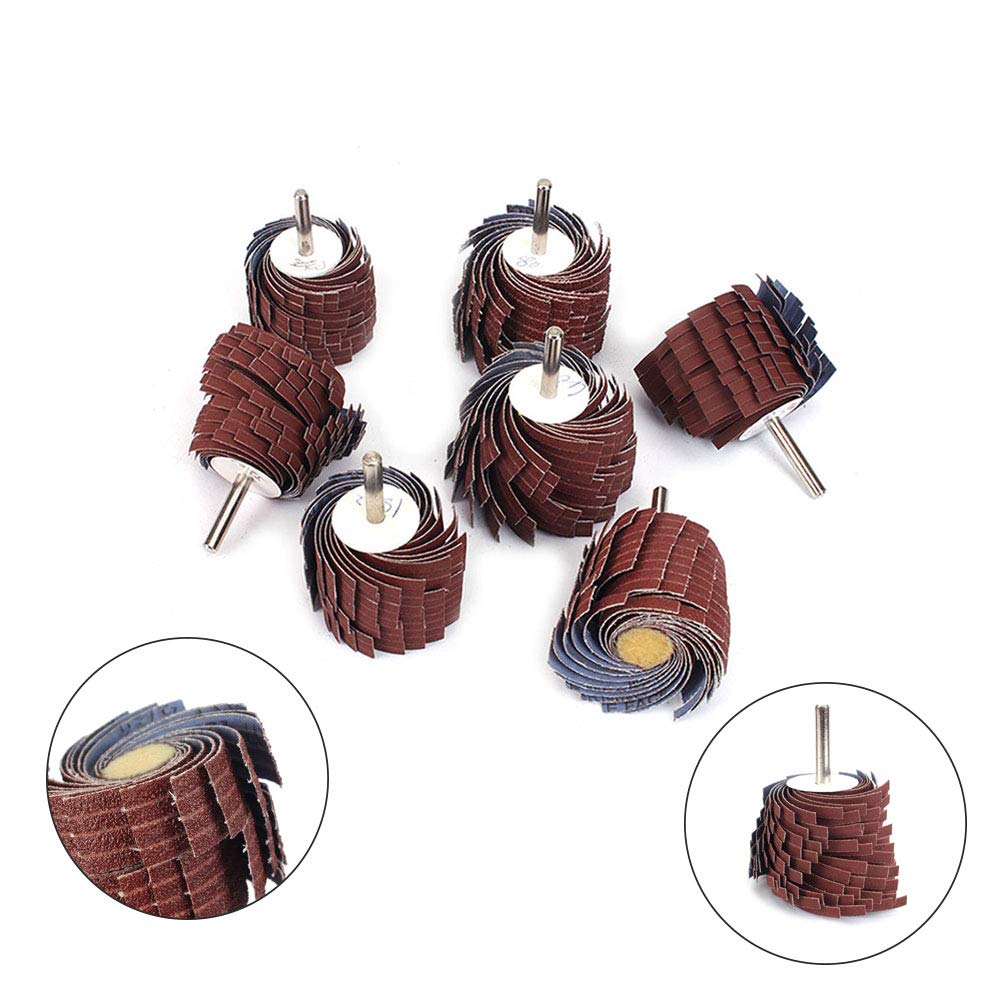 1/4" Shank Abrasive Sandpaper Flap Wheels, 240 Grit