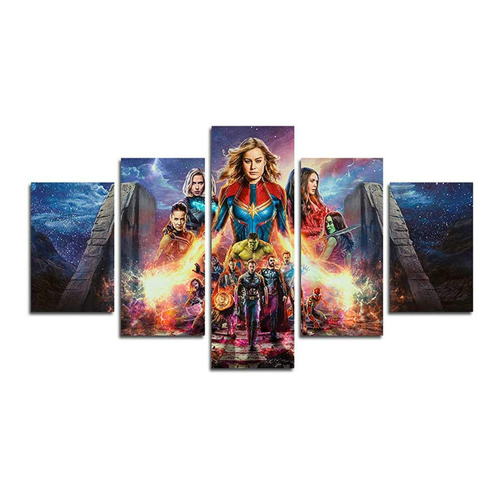 Orsit Prints 5 Pieces Alliance Canvas Painting Living Room Home Decoration Canvas Art Wall Poster (No Frame) 50inch x30 inch……