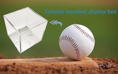 Miniatura 8 de Paquete de 2 vitrinas de béisbol, cajas acrílicas con protección UV para exhibición, vitrina transparente, cubo de béisbol, recuerdos y protector de