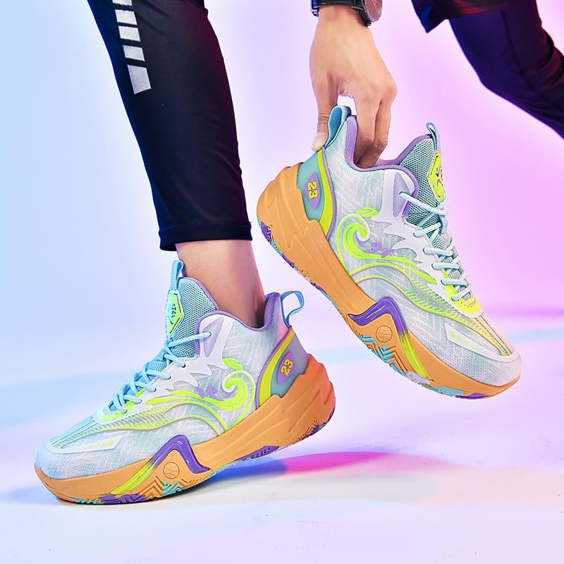 Womens Mens Basketball Shoes Breathable Colorful Volleyball Sneakers with Mesh Uppe... - Image 2