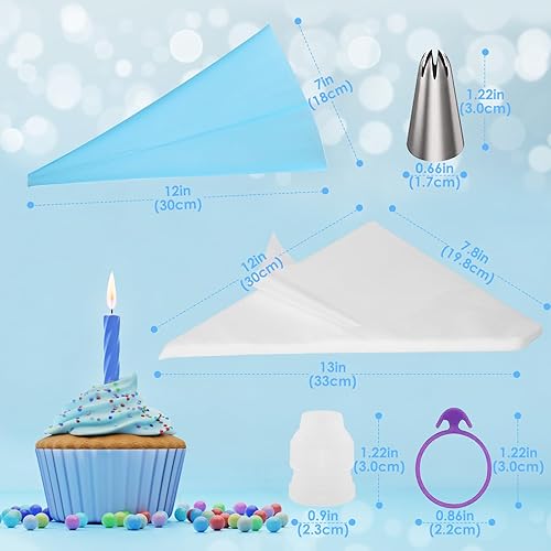 Miniatura 2 de WD&CD Juego de 63 bolsas de tuberías y puntas, suministros reutilizables para decoración de tartas, suministros de kit de decoración de tartas