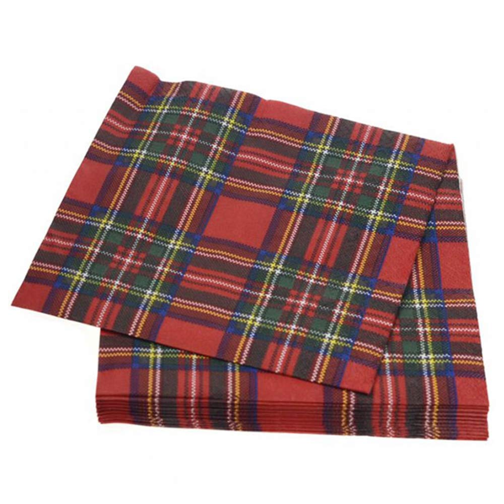 20 Pack Royal Stewart Tartan Design Paper Napkins - Made by Glen Appin Since 1903