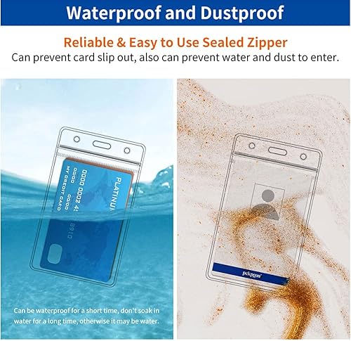 Miniatura 4 de Paquete de 20 soportes verticales extra gruesos para tarjetas de identificación transparentes para cordón separable, soporte para tarjetas de