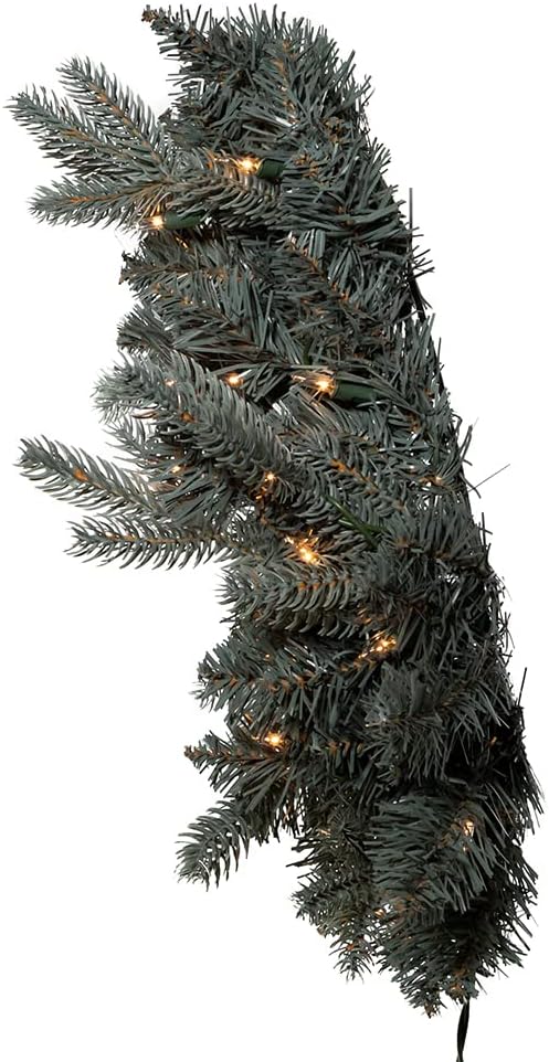 18-Inch Pre-Lit Clear Incandescent Blue Spruce Wreath