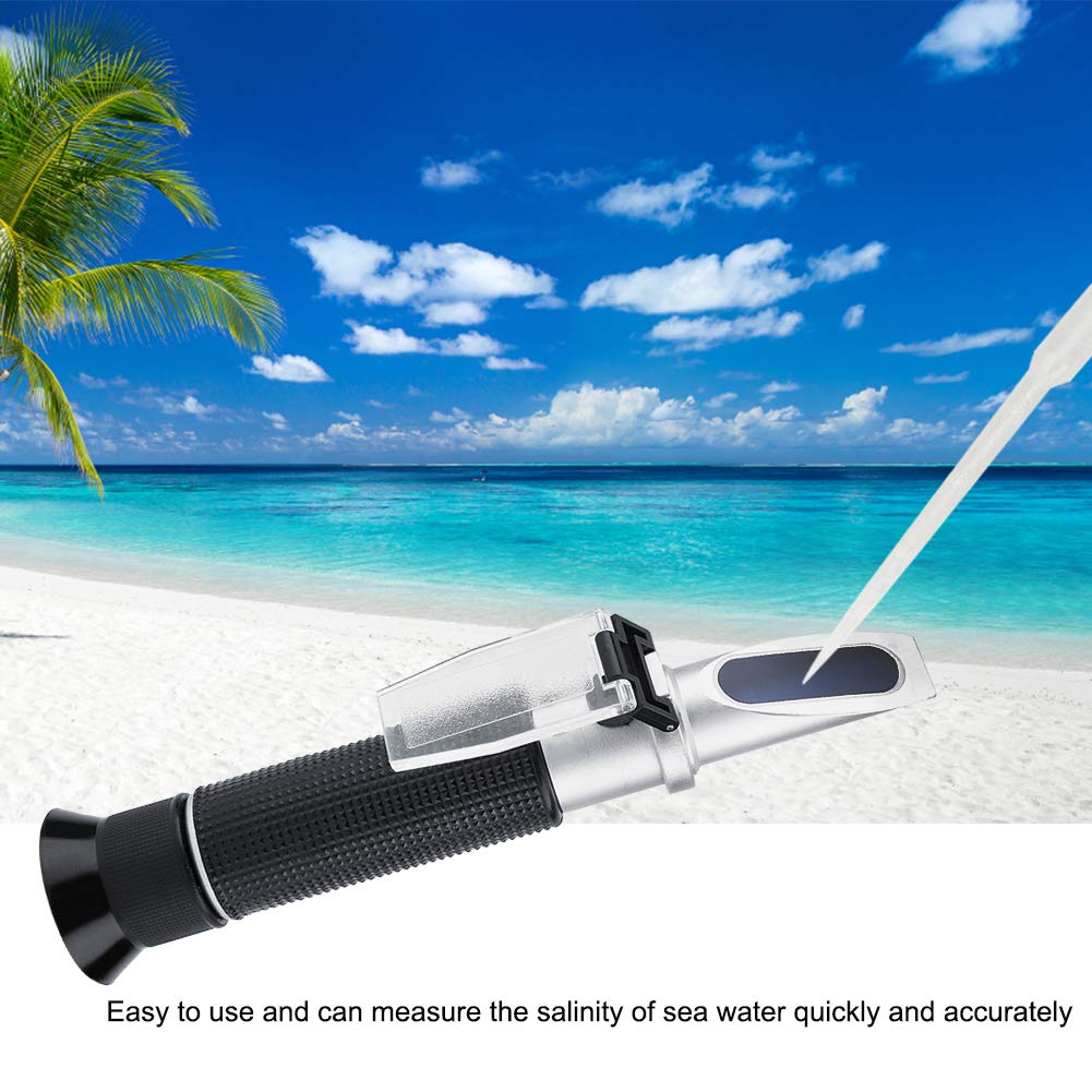 Salinity Refractometer,Handheld 0 to Hundred Percent Salinity Refractometer Salinometer,Salinity Refractometer Saltwater Aquarium for Seawater,Portable Sea Water Salt Concentration