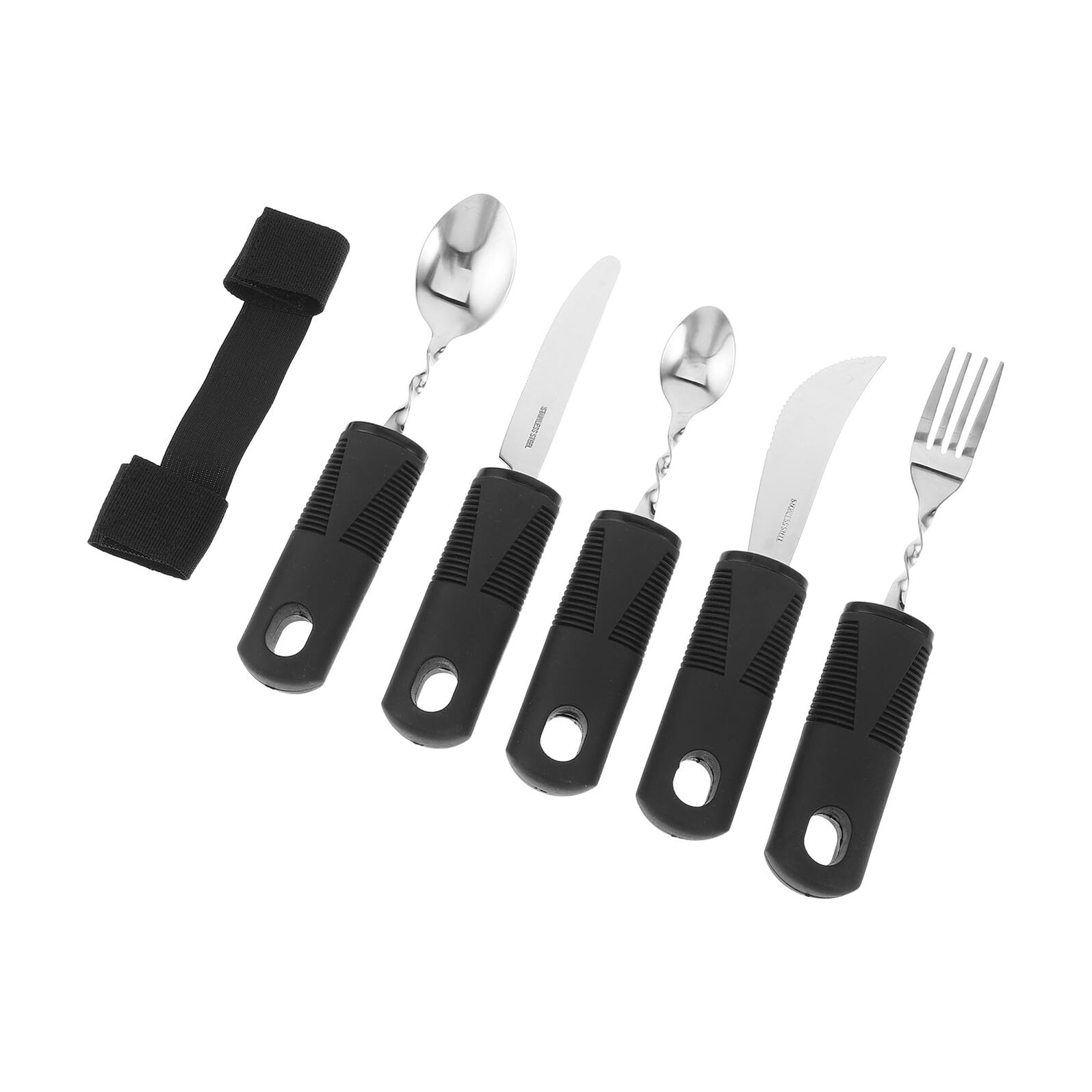Cubiertos Adaptativos de Acero Inoxidable con Mango Antideslizante Cucharas y Tenedores Flexibles y Antitemblores para Adultos Mayores y Personas con Discapacidad Utensilios