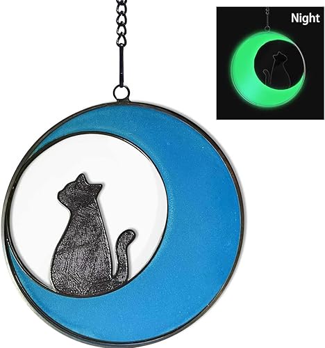 Miniatura 2 de Regalos conmemorativos para gatos por pérdida de mascotas, vitrales fluorescentes para colgar en ventanas, decoración de puente de arco iris de 3.9