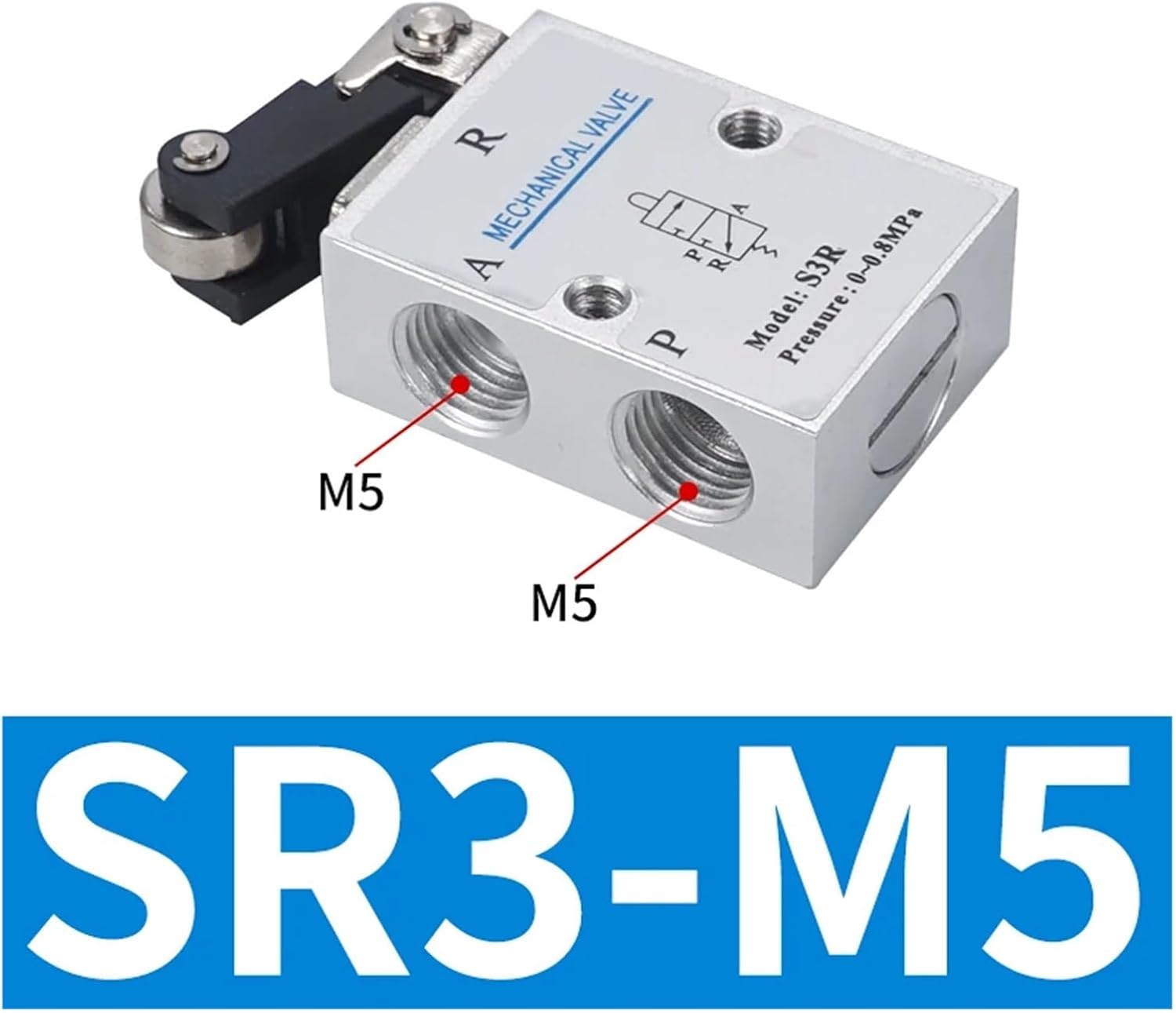 1 piece mechanical valve S3R-M5 roller lever mechanical valve with M5" M5 inch 3 way 2 position(S3R-M5)