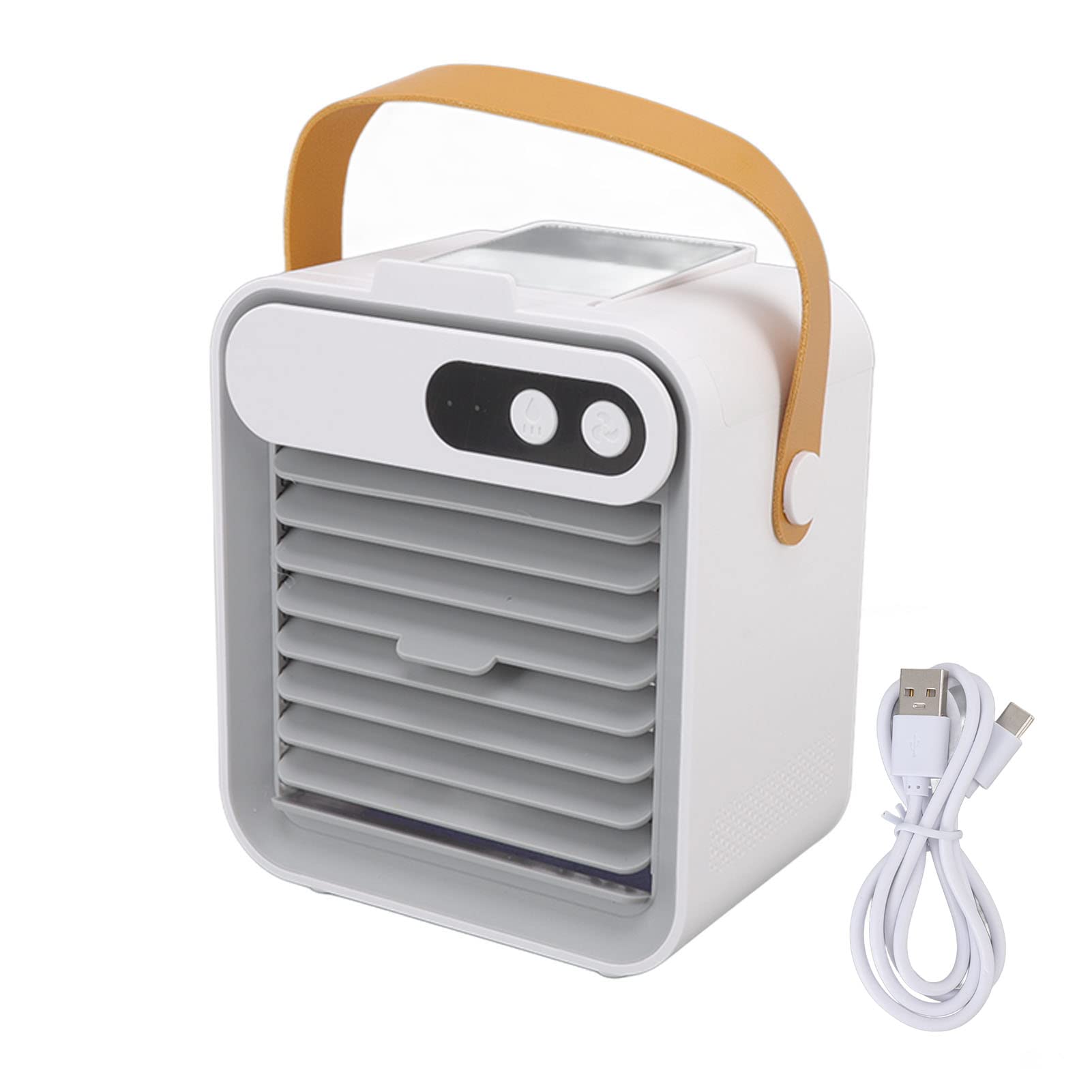 Irfora Mini Condizionatore D'aria Portatile con Forte, Dispositivo di Raffreddamento da Tavolo con Specchio e Supporto per Telefono per Uso in Ufficio (Bianca)