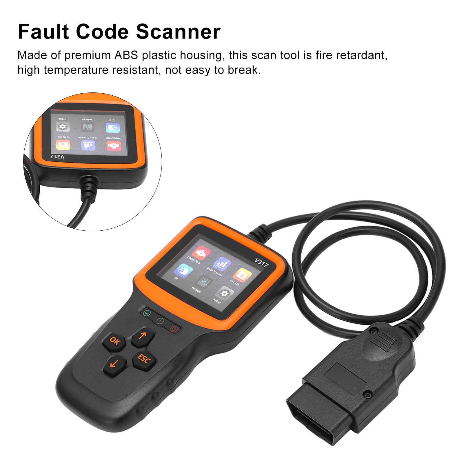 Skaner diagnostyczny XTevu obdii V317 V1.5 skaner obd2 DC9-16V wyświetlacz ABS czytnik kodów usterek narzędzie analizujące dla pojazdów skaner samochodowy obd2