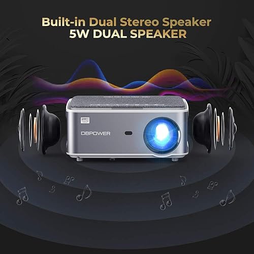 Miniatura 4 de DBPOWER - Proyector nativo wifi de 1080 píxeles 8500 lúmenes alta definición Proyector de película al aire libre soporte 4D Keystone Correction Zoom