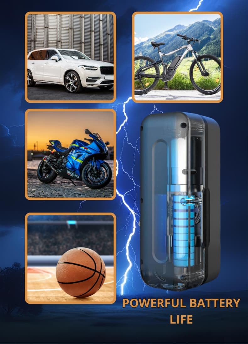 Portable Tire Inflator Air Compressor Cordless Digital Display Air Pump up to 150 PSI Auto Shut Off 22 — view 6