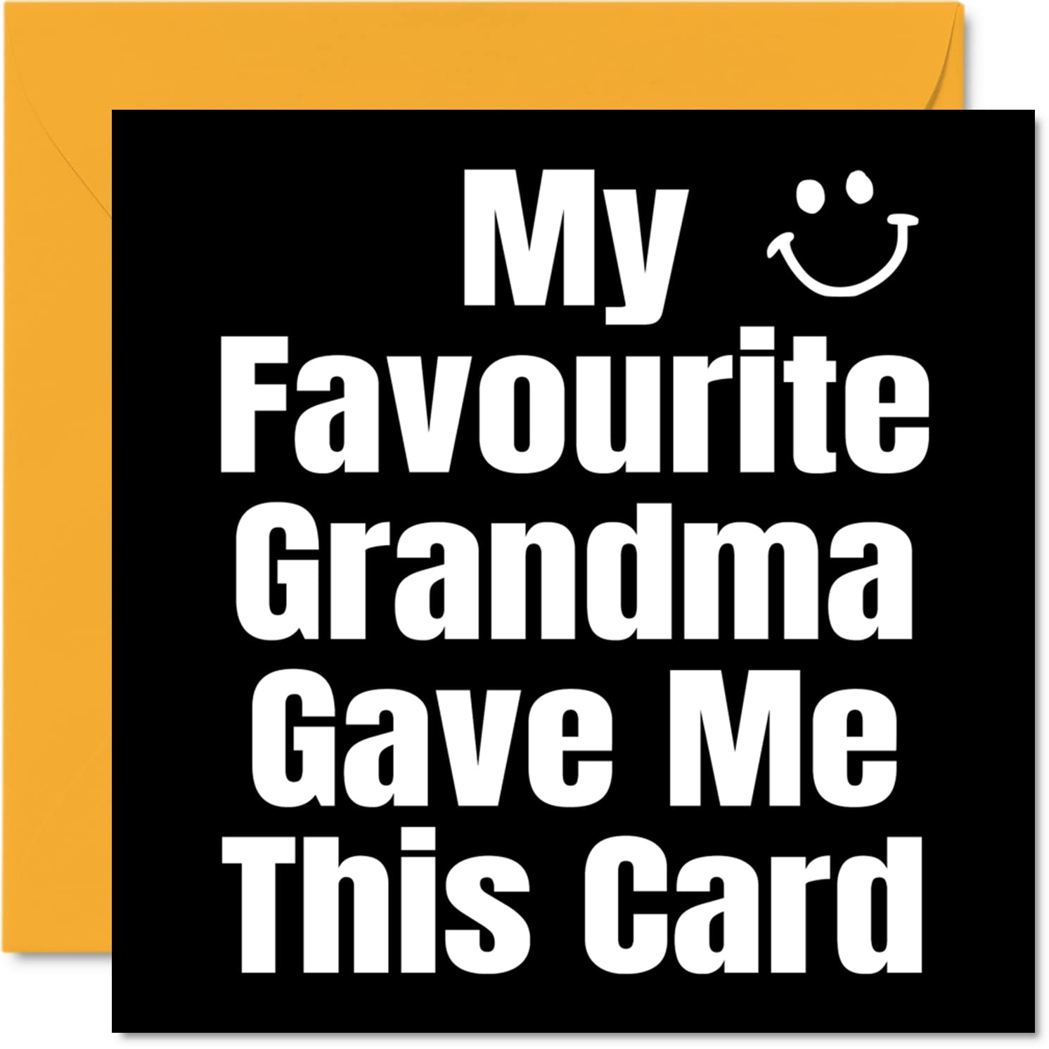 Funny Birthday Cards for Grandson Granddaughter - My Favourite Grandma - Joke Happy Birthday Card for Granddaughter Grandson from Grandma, Banter Gifts, 145mm Humour Greeting Cards