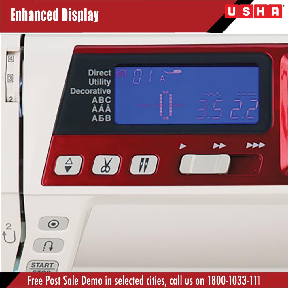 Usha Janome Dream Maker 120 Automatic Zig-Zag Computerized Sewing Machine || 120 Built-In-Stitches(White) With complementary Sewing Lessons in Nine languages — Amazon image 4