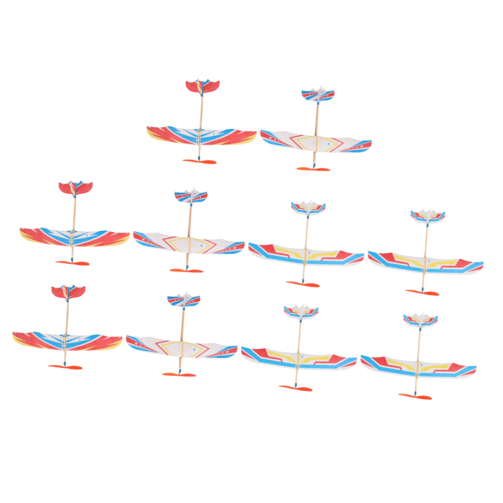 Lot de 10 planeurs en caoutchouc pour garçons et filles - Favorise la coordination œil-main et les parents - Pour garçons et filles