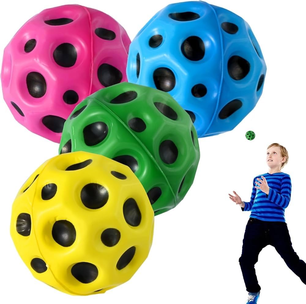 Crazy Buy Super High Bouncing Ball & Super Hot Bouncing Balls for Kids and Adults,Improve Hand-Eye Coordination Bouncy Ball Easy to Grip and Pack of 4