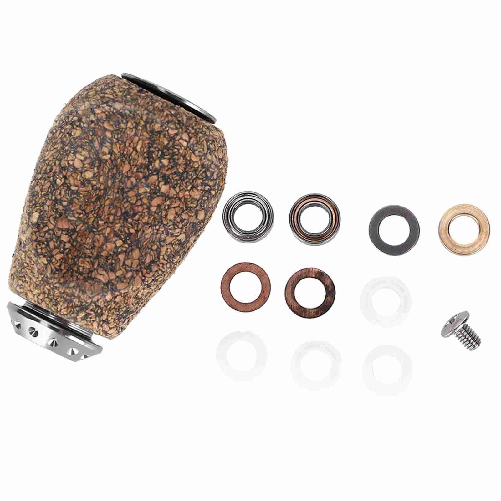 equlup Fishing Handle Knob, Wood Knob Replacement Parts Lightweight Power Reel for Baitcast Daiwa Fishing Reel Handle