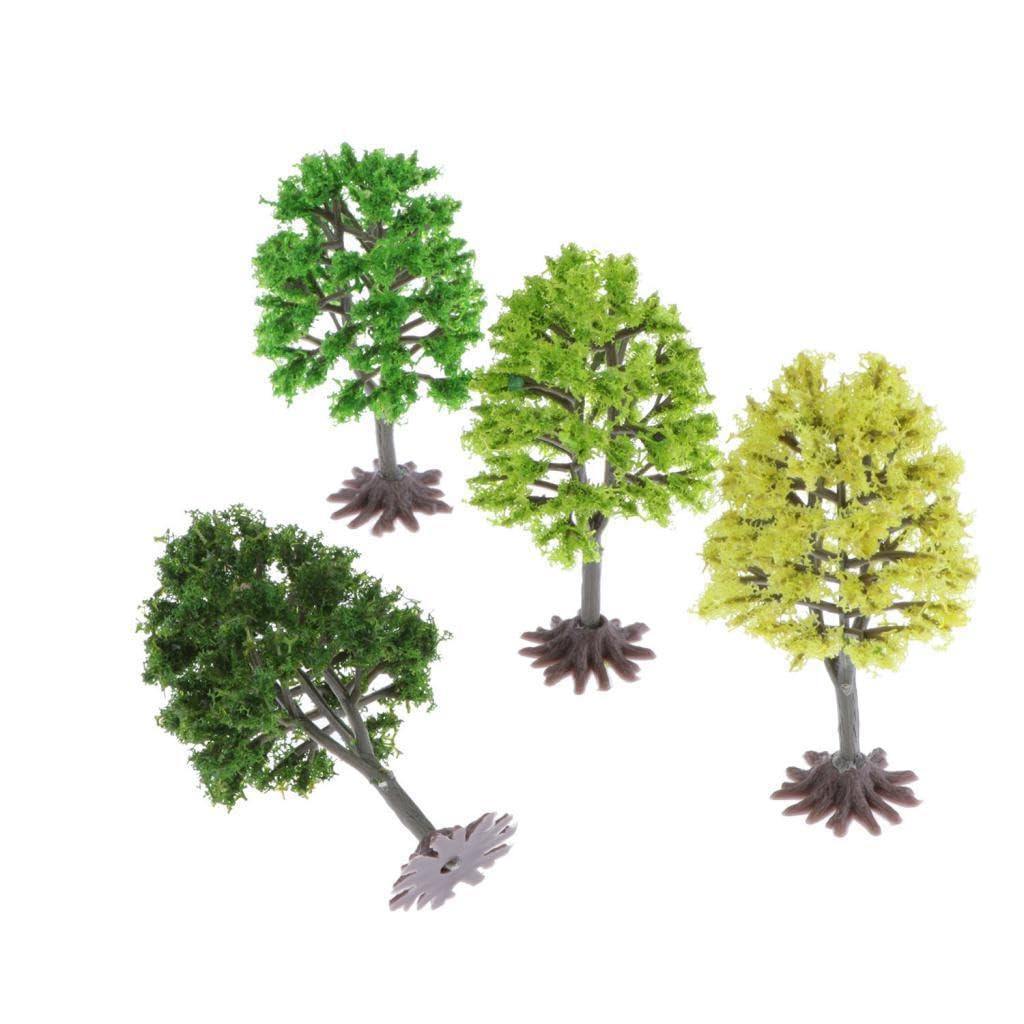 TWISAXC HO OO Scale Trees and Diorama Wargame Scenery to Enchanting Train Railroad Layout Displays Fashion and Simple Miniature Green Garden Plants Super Realistic Model Trees