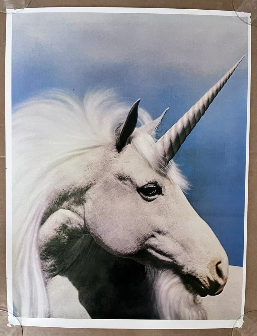 Amazon.com: Unicorn vintage poster profile white unicorns headshop