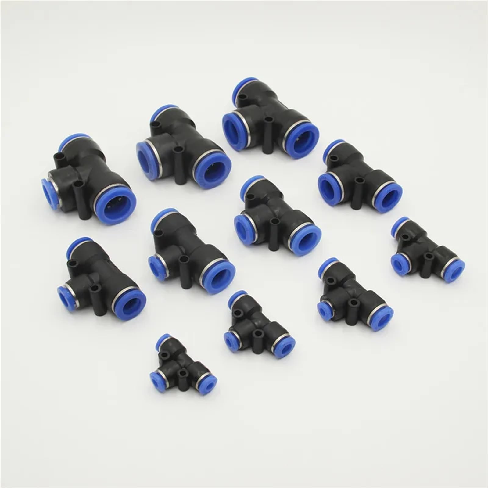 PURYN 100 raccordi pneumatici per tubi in polietilene a T, a 3 vie, per tubi da 4 mm, 6 mm, 8 mm, 10 mm, 12 mm, 14 mm, 16 mm, connettore rapido (12 mm (50 pezzi)
