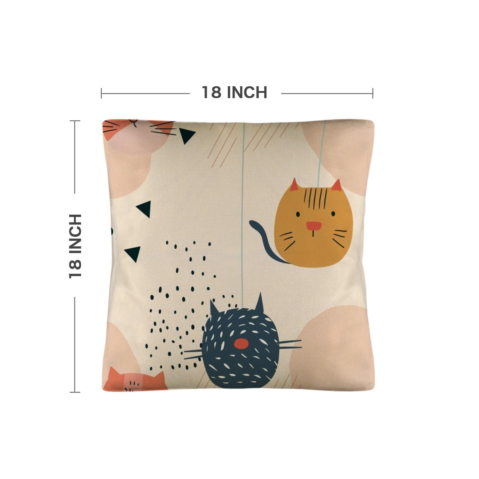 EtherSpher Childlike Cartoon Cats Pink Decorative Striped Pillowcases Strong Pillow case Satin Pillowcase 2 Pack 18x18