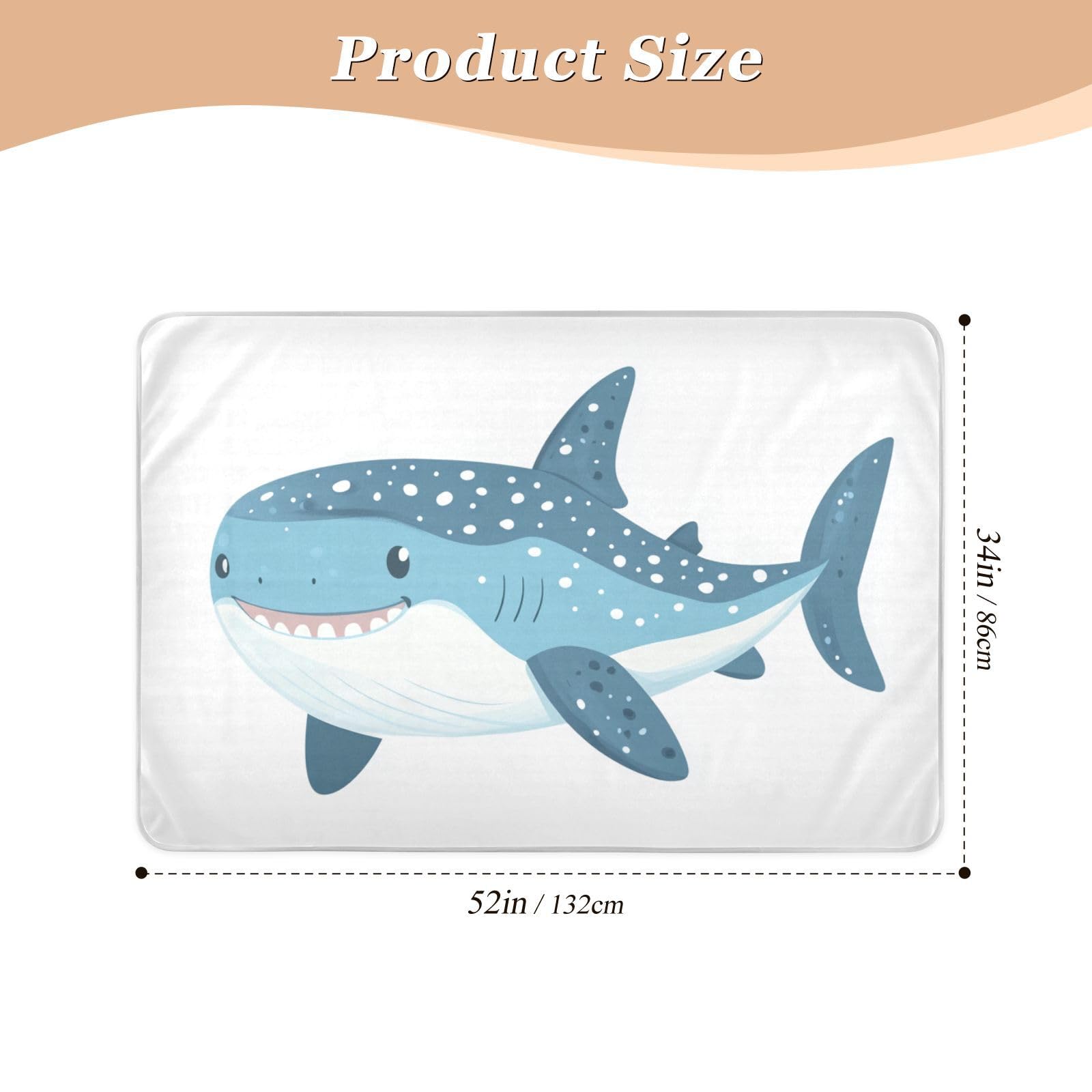 Cartoon Fish sea Blue Toddler Soft Absorbent Bed Wetting Sheet Portable Bed Liners for Toddler Kids , 52