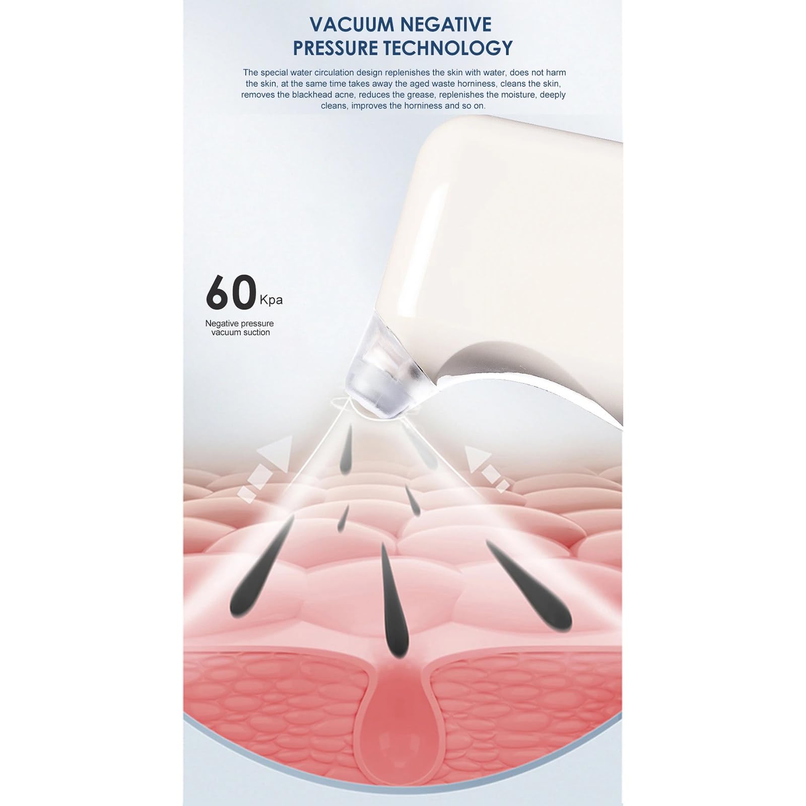 Dispositivo di aspirazione di punti neri Strumento di bellezza a bolle piccole Dispositivo di aspirazione di punti neri elettrico per la rimozione dell'acne dei pori domestici,Blue