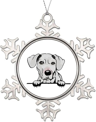 Miniatura 3 de CowkissSign Adorno de copo de nieve de metal  Sato Dog Ornament Acuarela Peeking Dog Mom Pet Novedosos adornos de copo de nieve de metal regalo para