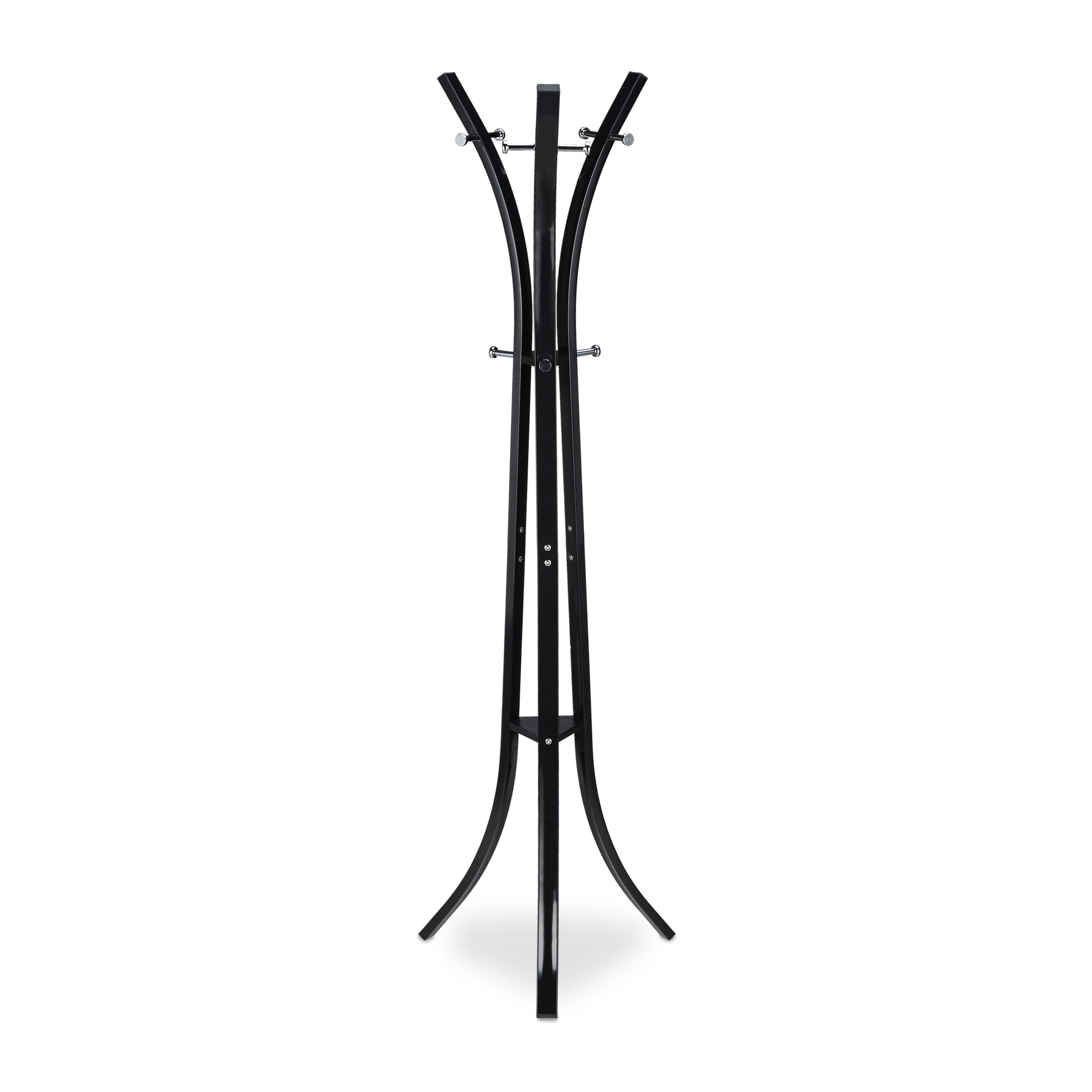 Relaxdays Appendiabiti da Terra, Attaccapanni Moderno, per Corridoio, Ingresso, 9 Ganci, 175 cm, Metallo, Nero