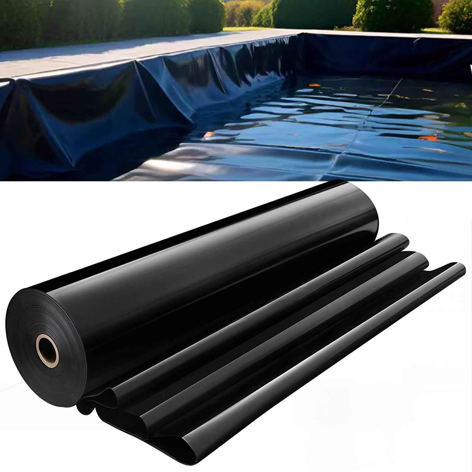 DMCHENGMA Black HDPE Underlayment & Pond Liner 0.13mm Thick - Heavy Duty Waterproof Sealing Film for Water Storage, Fish Pond and Outdoor Pools | Underlay Tarpaulin(4x10m(13.1x32.8ft))