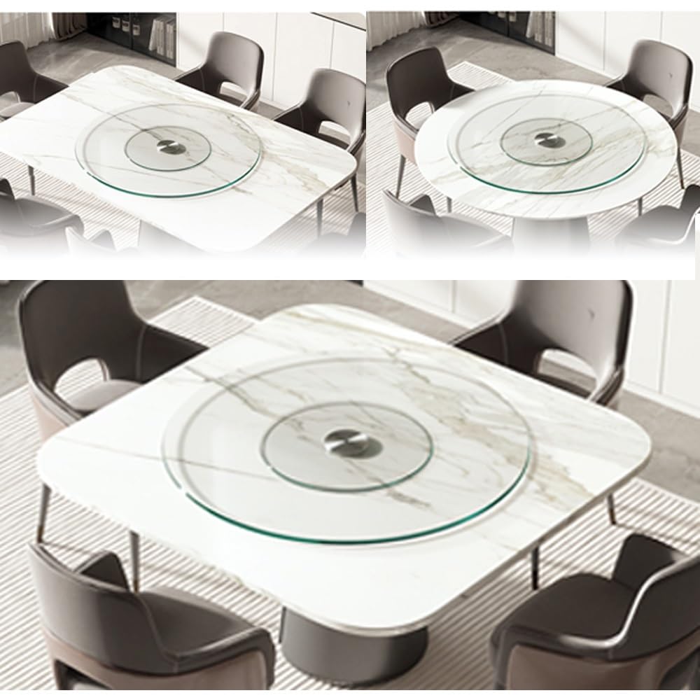 Vassoio Girevole in Vetro temperato Lazy Susan, 24, 28, 30, 36, 40 Pollici, Vassoio Girevole Trasparente per Tavolo da Pranzo, portavivande Girevole (100 cm, 40 Pollici)