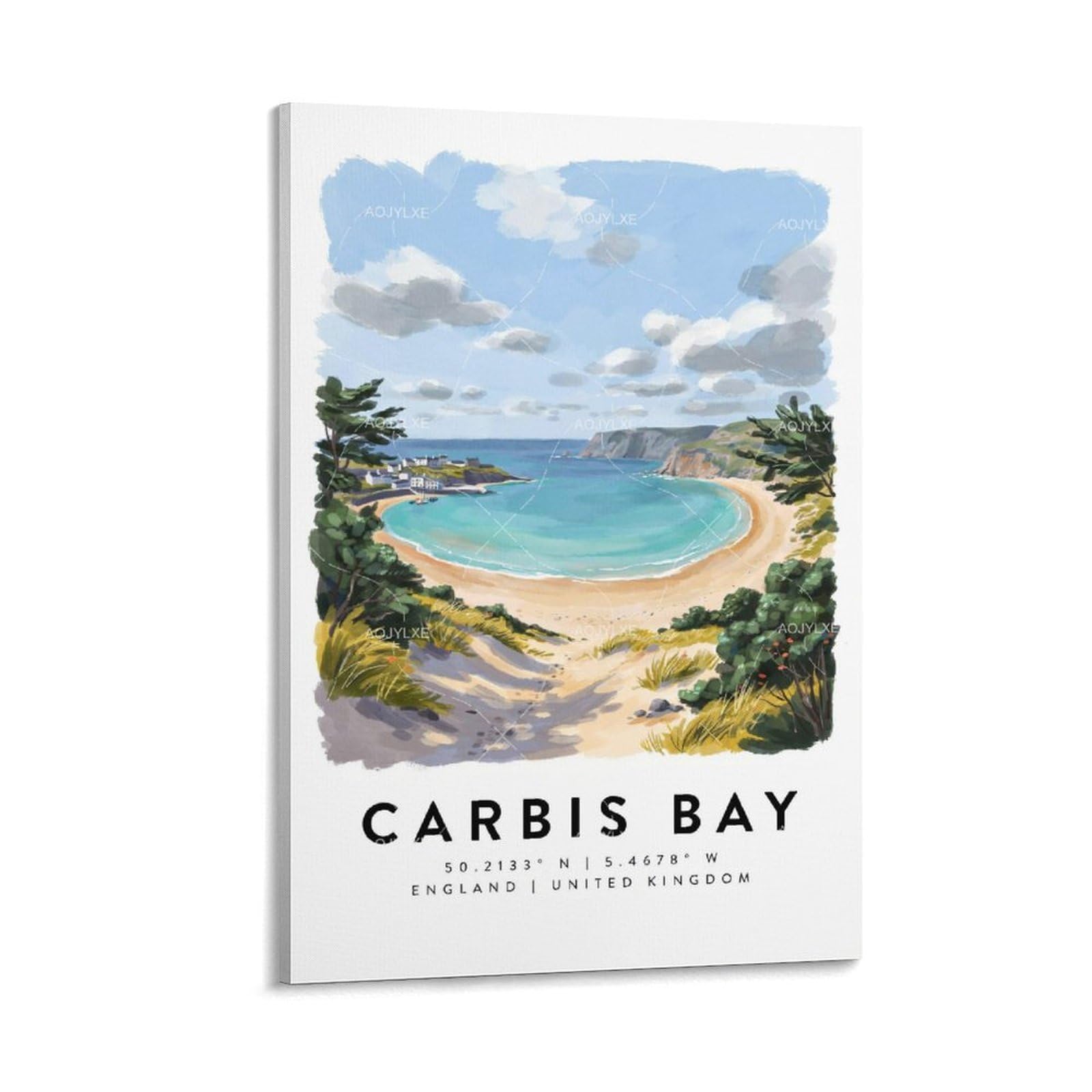 Poster Carbis Bay aquarelle vintage pour créer un salon zen et artistique - 8