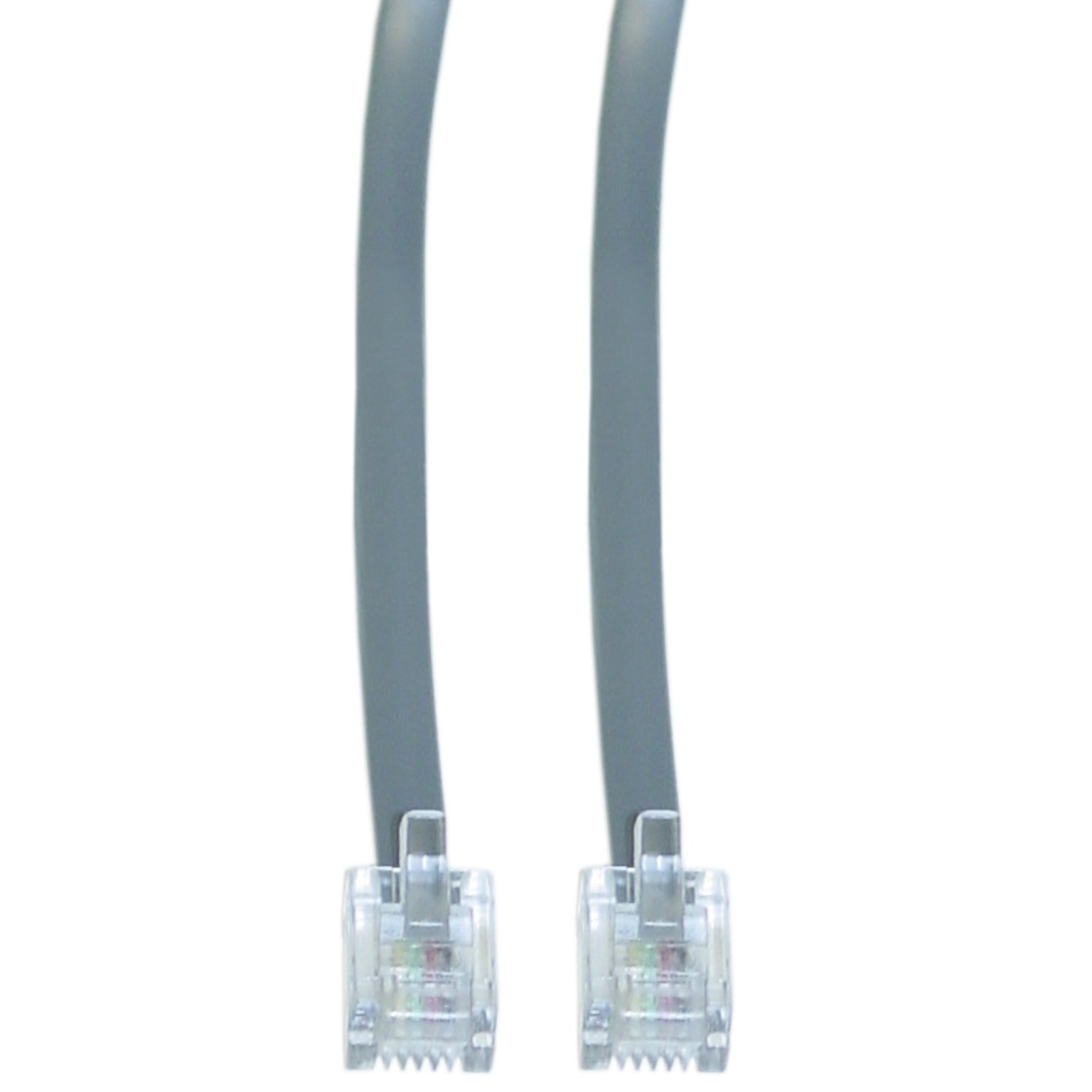 ex Telephone Cord RJ11, 6P/4C, Silver Satin, Reverse, 7-Foot (OF-8101-64207)-image-42