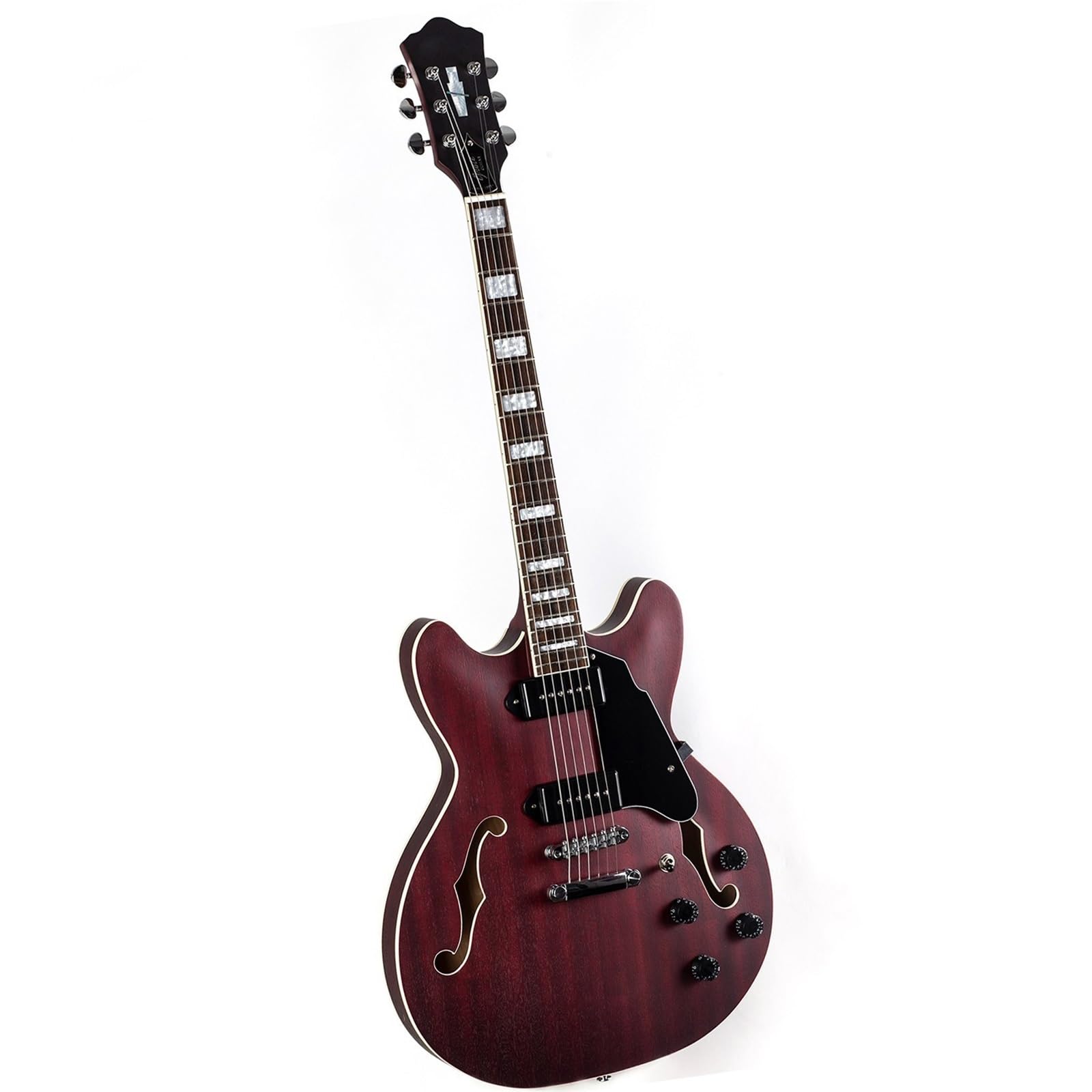 Standard Gitara Elektryczna 6 Strunowa Gitara Elektryczna Semi Hollow Body Z Matowym Wykończeniem Podstrunnica Palisandru Piękny Dźwięk