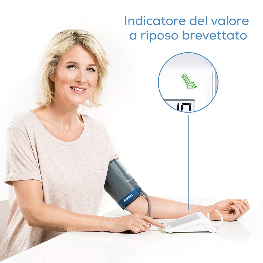 Beurer BM 77 Misuratore di Pressione da Braccio con Connessione Bluetooth, Indicatore del Valore a Riposo e Schermo XXL