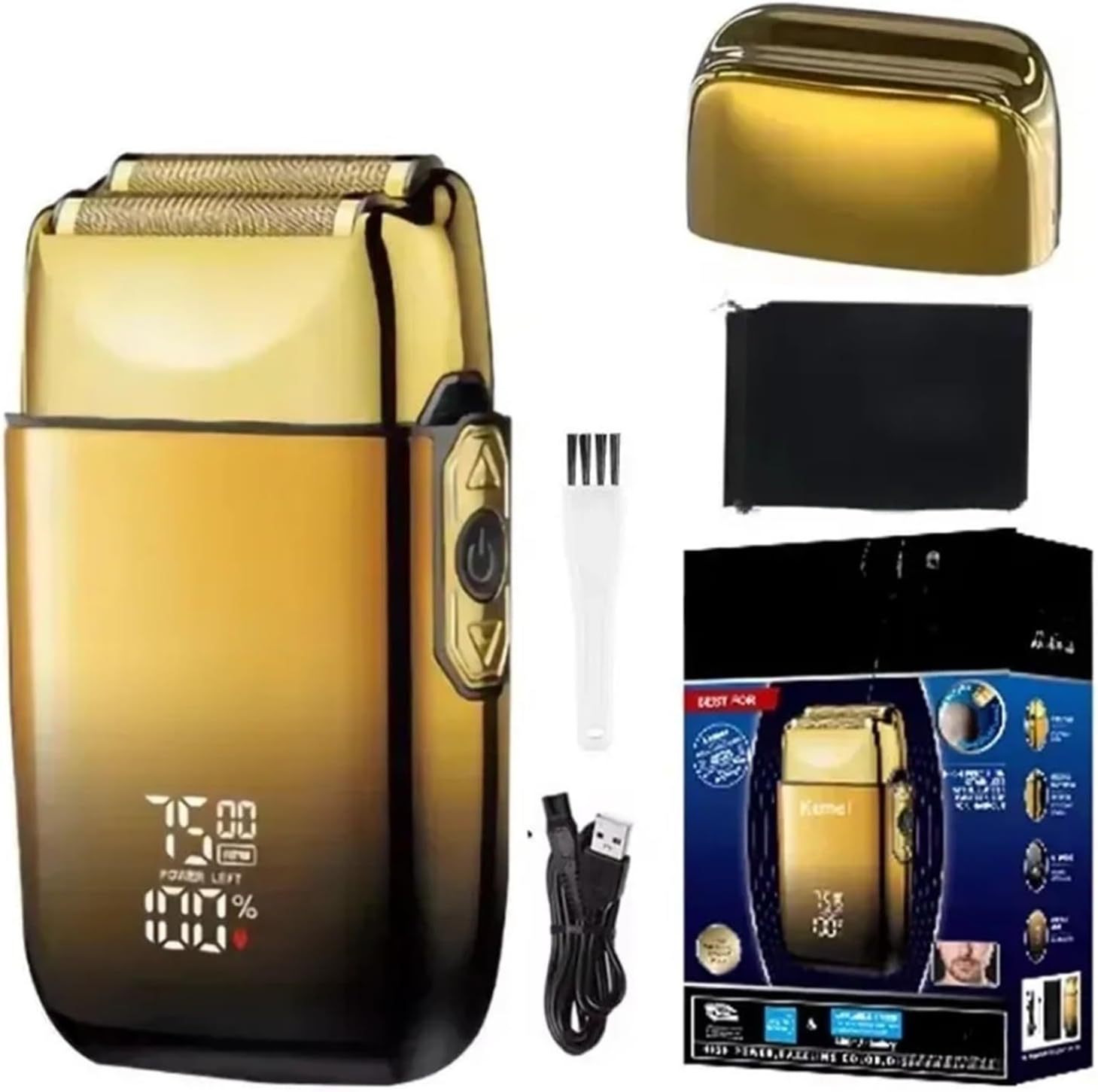 Compatible With Kemei TX10 Men's Electric Foil Shaver Rechargeable Bald Head & Beard Razor, Professional Barber Grooming Machine