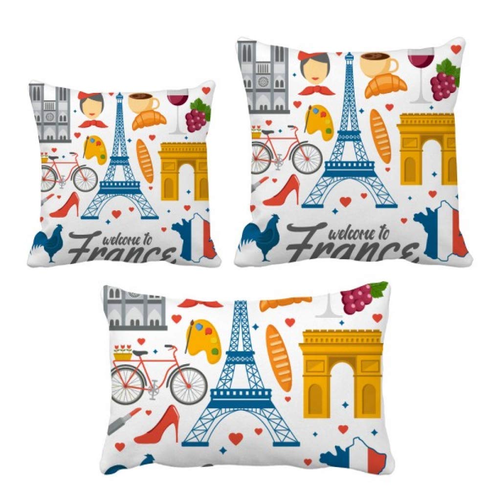 Coussin avec insert motif architecture France pour décoration canapé maison