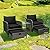 LEVELEVE Balcony Furniture 5 Piece Patio Conversation Set, PE Wicker Rattan Outdoor Lounge Chairs with Soft Cushions 2 Ottoman&Glass Table for Porch, Lawn-Brown Wicker?Black