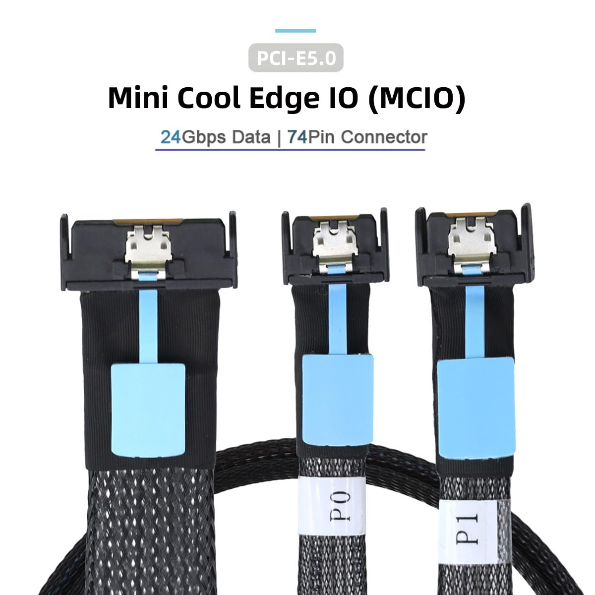 cablecc MCIO PCI-E 5.0 Mini Cool Edge IOSTR PCI-E 8i 74Pin Maschio a Dual MCIO 38Pin Maschio Extender Cable 50 cm