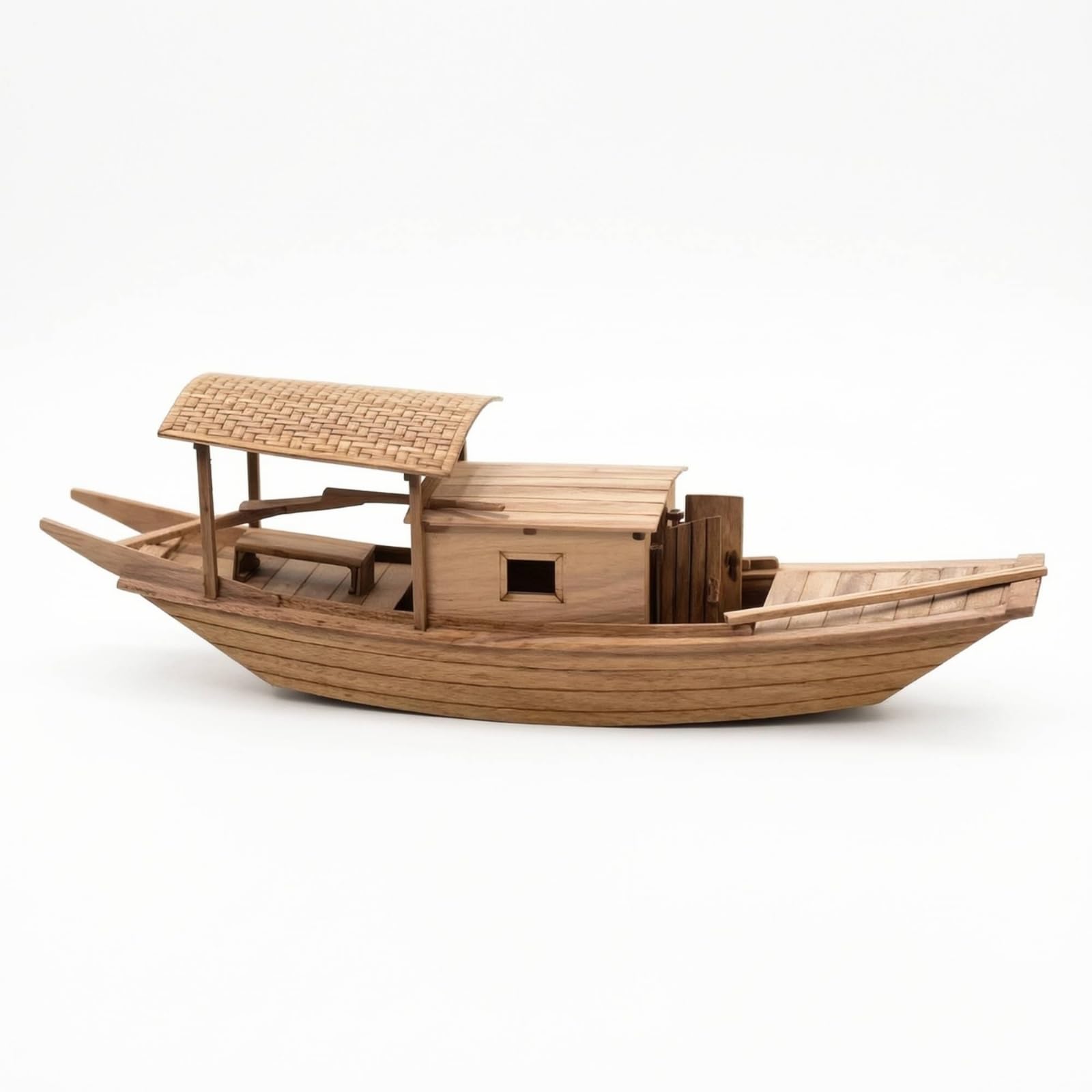 Chosertory Modellino Barca Tradizionale Cinese Kit Barca in Legno Barca Peschereccio Scafo Legno Progetto Hobbistico Gratificante con Riproduzione Accurata, A Fishing Boat