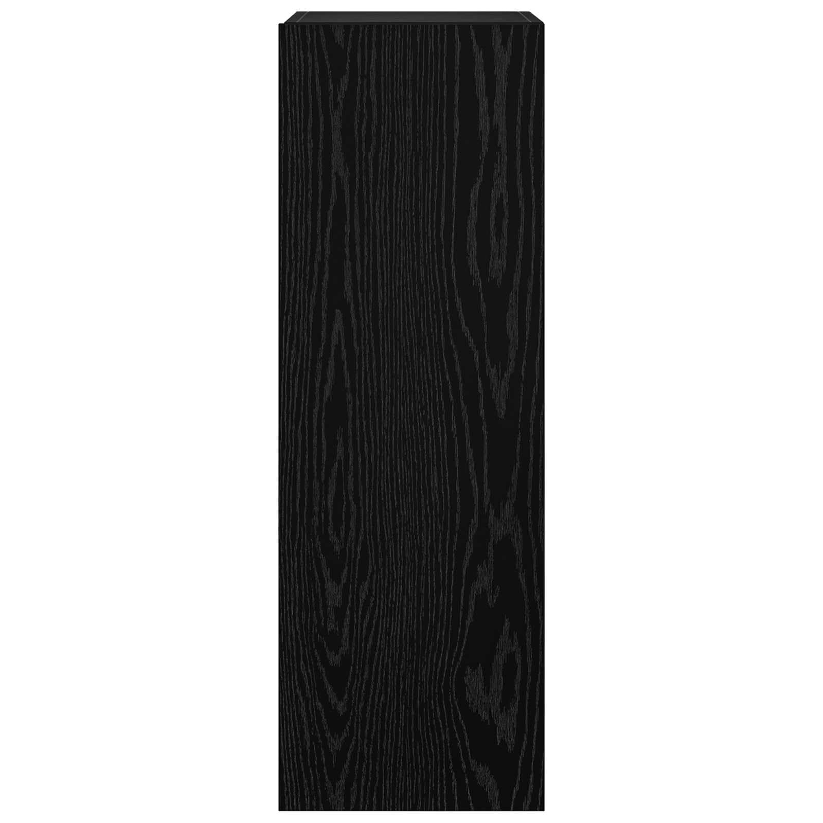 6-częściowy zestaw szafek pod telewizor o wyglądzie czarnego dębu, 100 x 30 x 30 cm, montaż ścienny z miejscem do przechowywania i regałami do salonu, konsoli multimedialnej i regałem HiFi